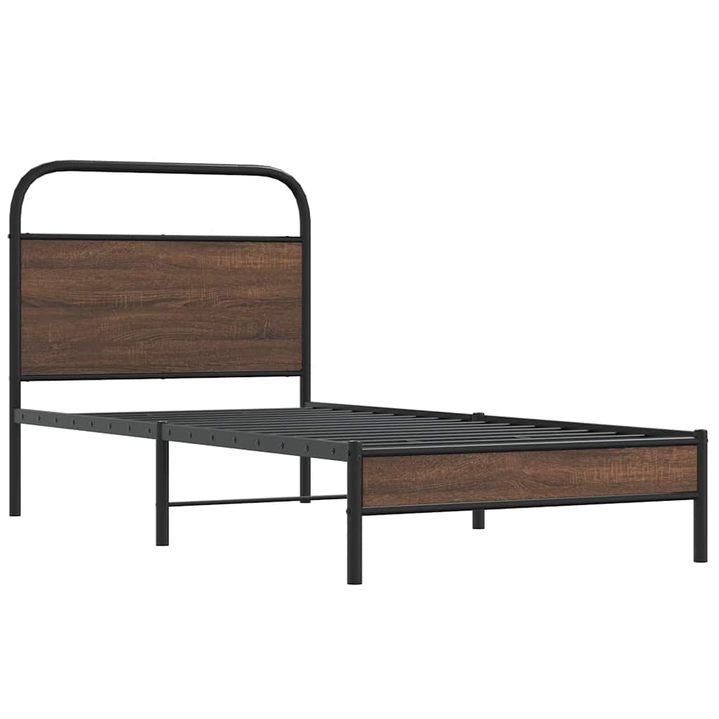 Estrutura cama s/ colchão derivados madeira carvalho castanho