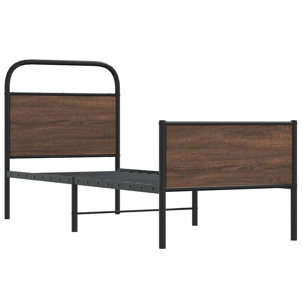 Estrutura cama s/ colchão derivados madeira carvalho castanho