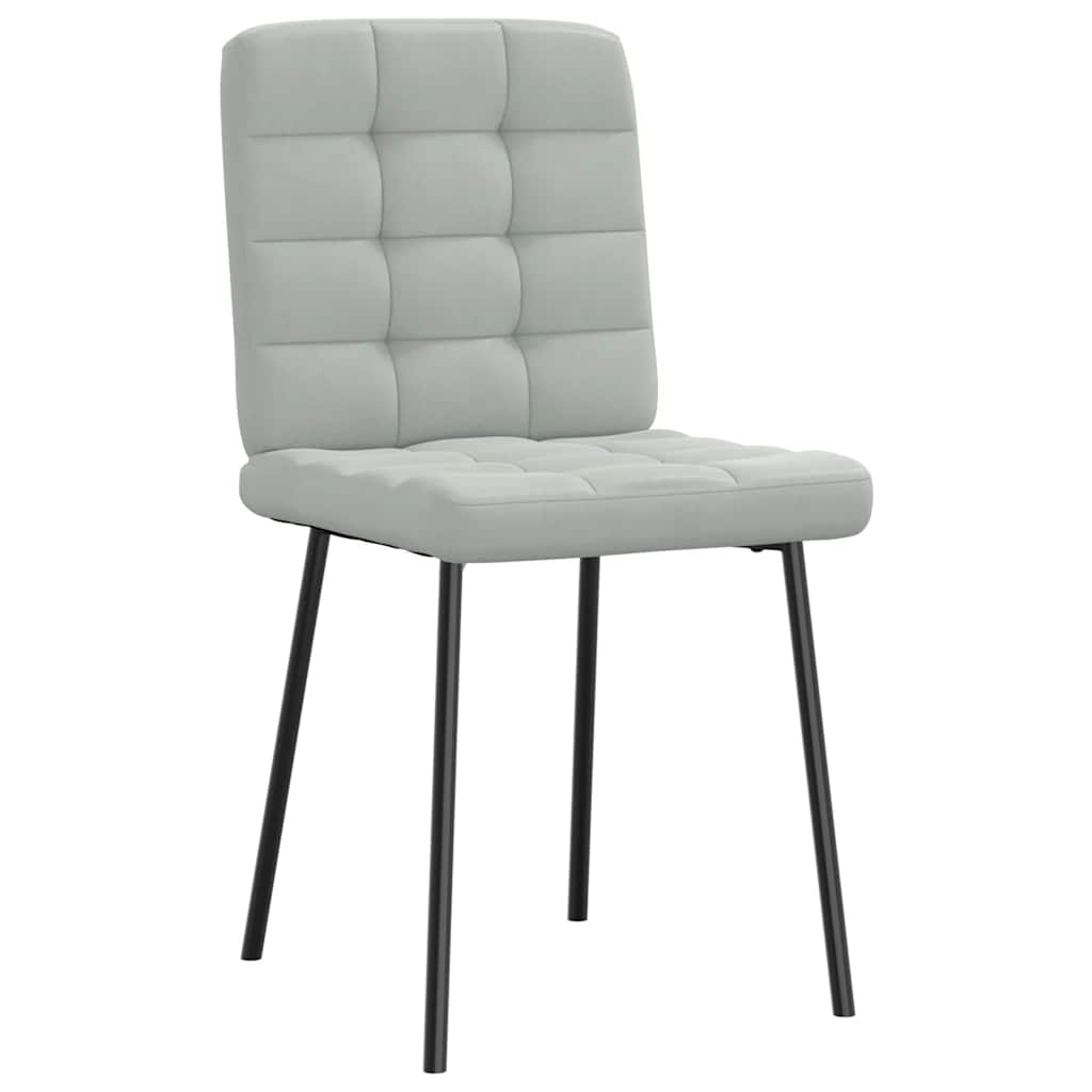 Cadeiras de jantar 4 pcs veludo cinzento-claro
