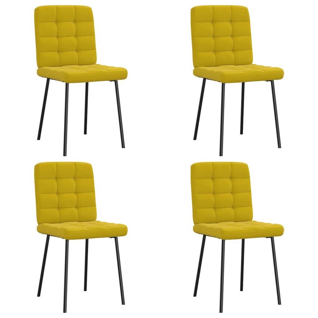 Cadeiras de jantar 4 pcs veludo amarelo