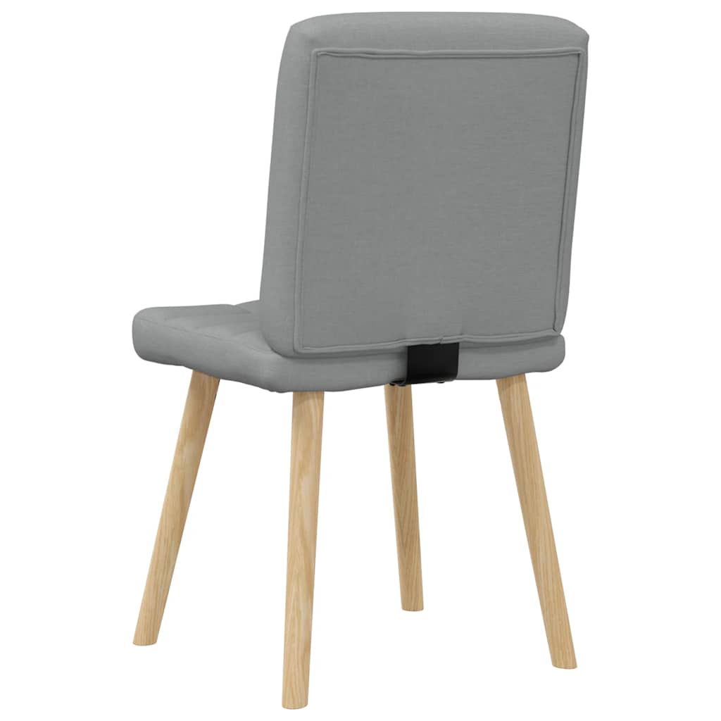 Cadeiras de jantar 4 pcs tecido cinzento-claro