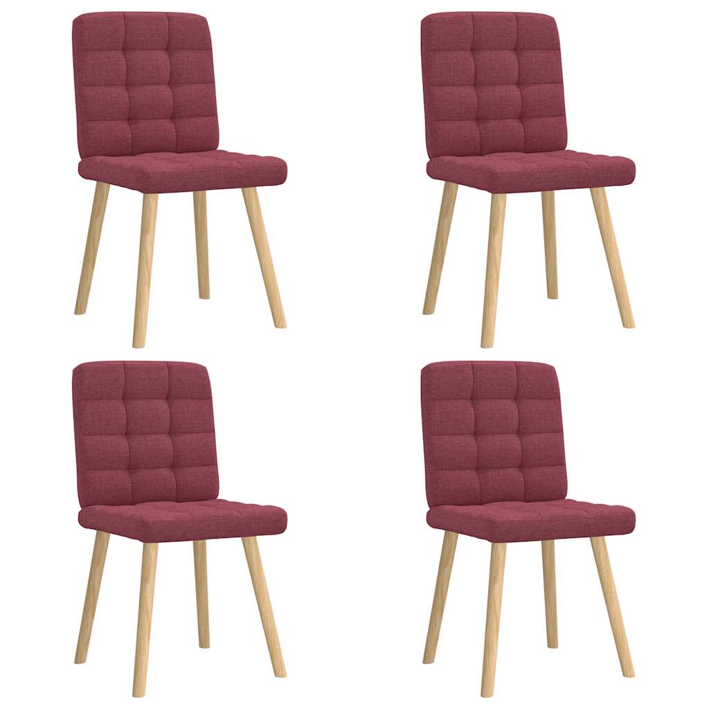 Cadeiras de jantar 4 pcs tecido vermelho tinto