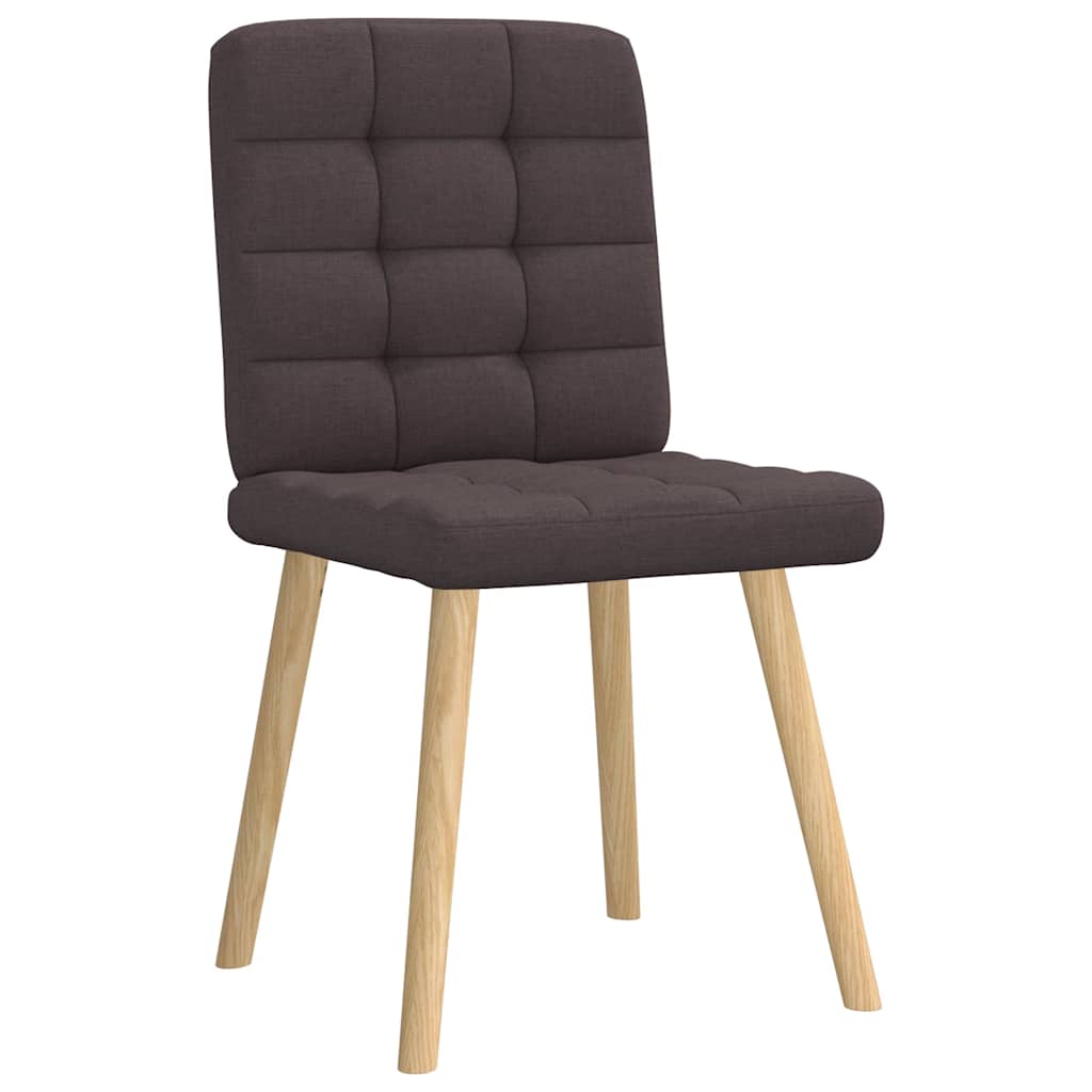 Cadeiras de jantar 4 pcs tecido castanho-escuro