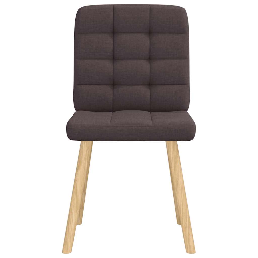 Cadeiras de jantar 4 pcs tecido castanho-escuro