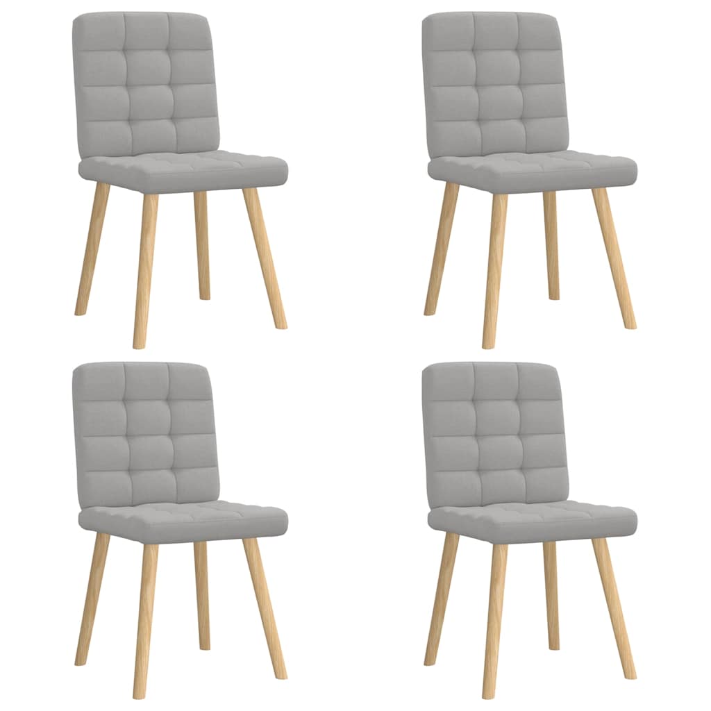 Cadeiras de jantar 4 pcs tecido cinza nuvem