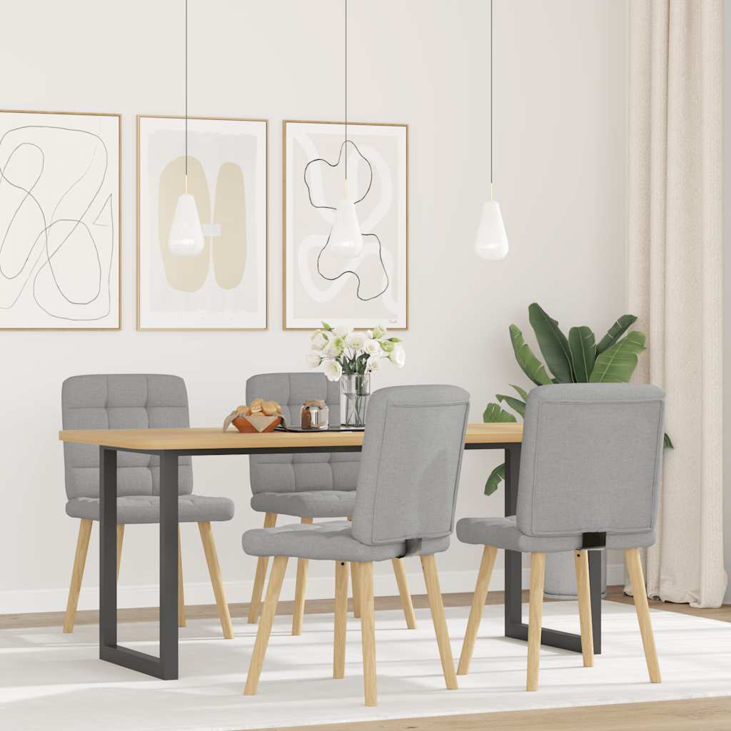 Cadeiras de jantar 4 pcs tecido cinza nuvem