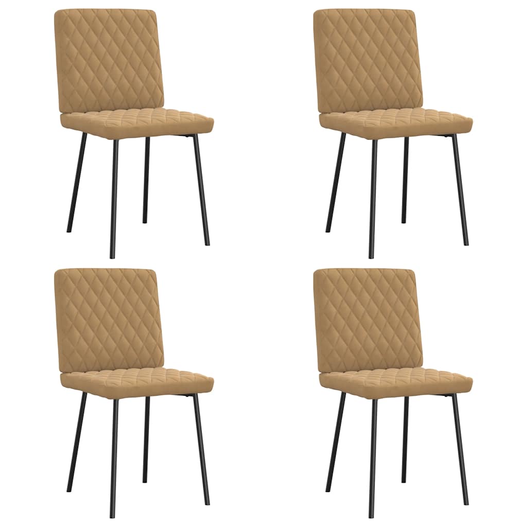 Cadeiras de jantar 4 pcs veludo castanho