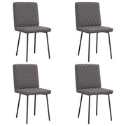 Cadeiras de jantar 4 pcs couro artificial cinzento