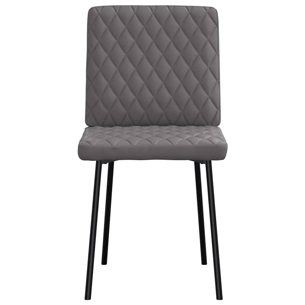Cadeiras de jantar 4 pcs couro artificial cinzento