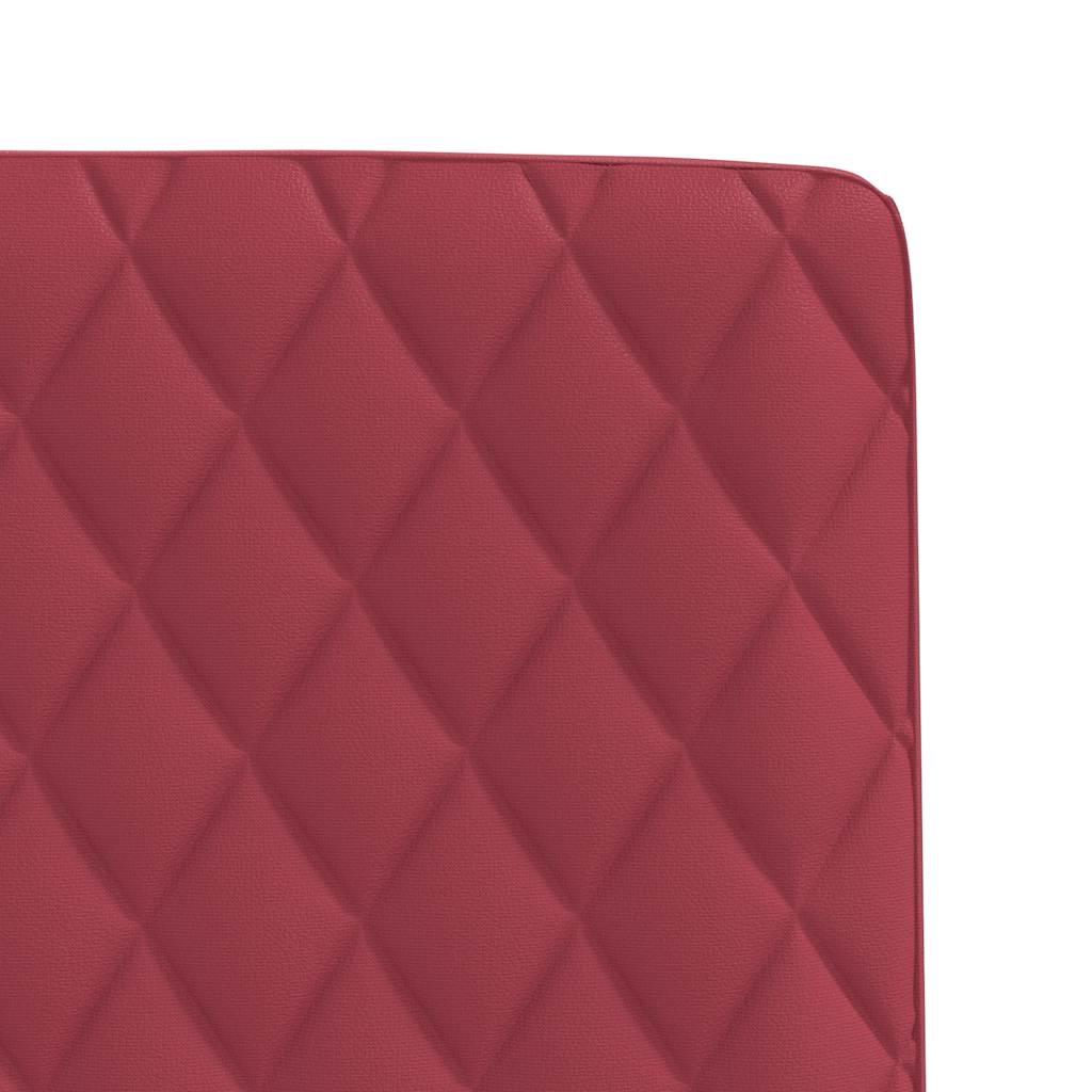 Cadeiras de jantar 4pcs couro artificial vermelho tinto