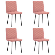 Cadeiras de jantar 4 pcs couro artificial rosa