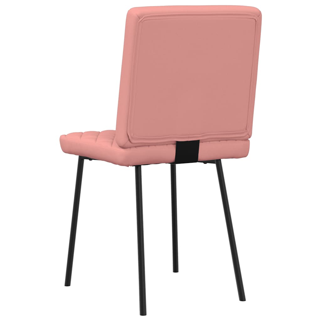 Cadeiras de jantar 4 pcs couro artificial rosa