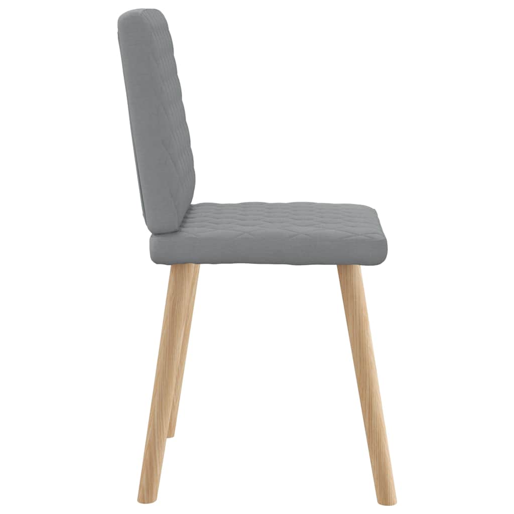 Cadeiras de jantar 4 pcs tecido cinzento-claro