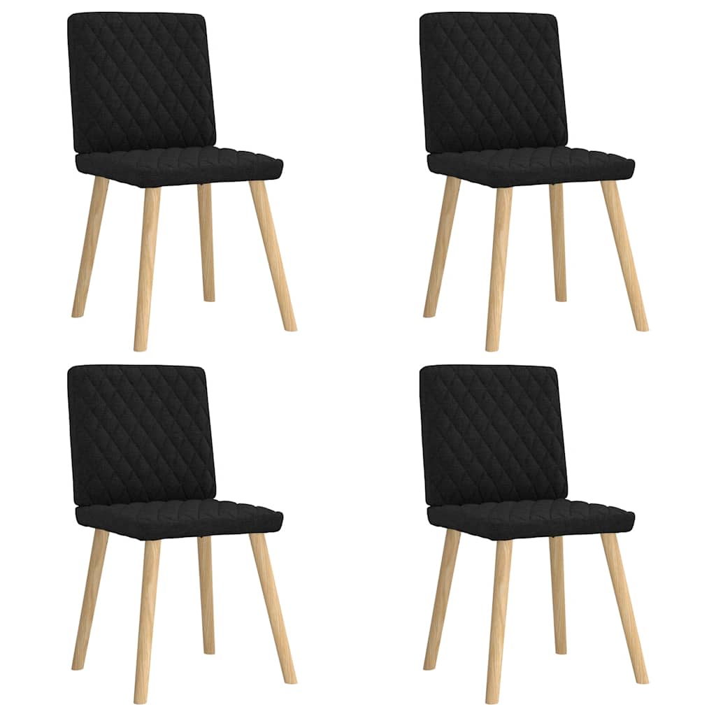 Cadeiras de jantar 4 pcs tecido preto