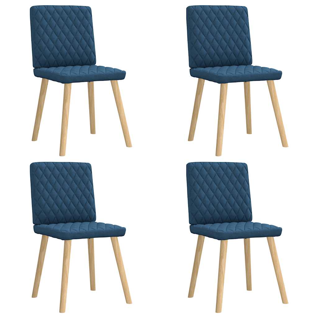 Cadeiras de jantar 4 pcs tecido azul