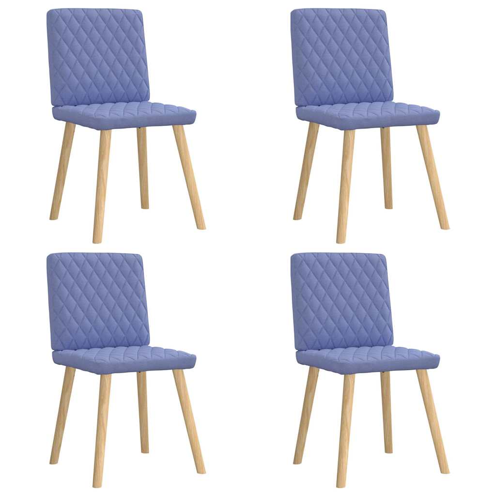 Cadeiras de jantar 4 pcs Jeans Tecido Azul