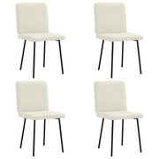 Cadeiras de jantar 4 pcs veludo cor creme