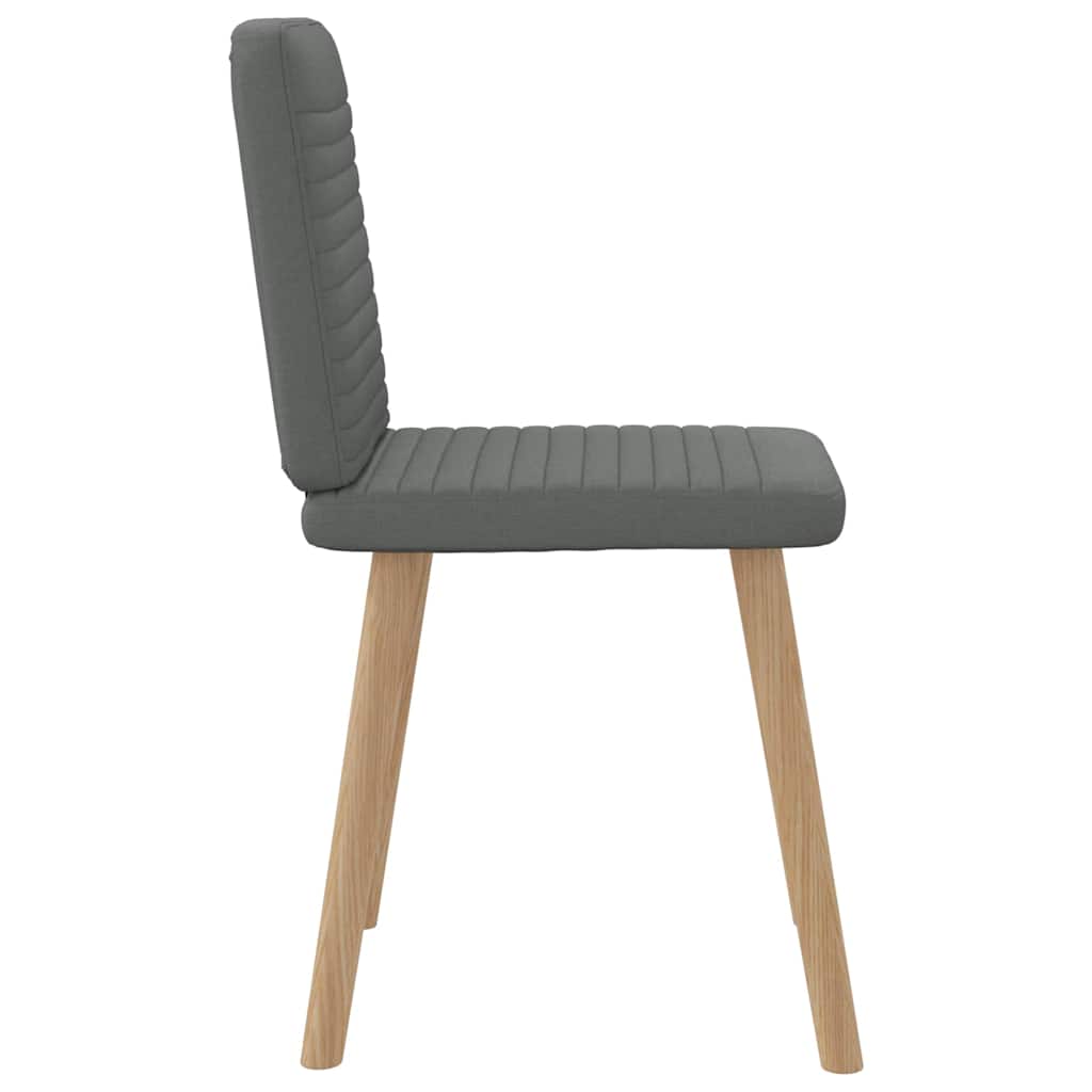 Cadeiras de jantar 4 pcs tecido cinzento-escuro