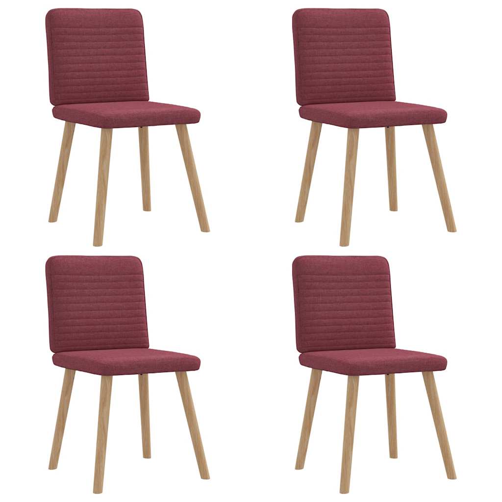 Cadeiras de jantar 4 pcs tecido vermelho tinto