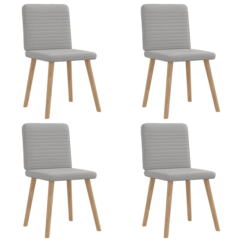 Cadeiras de jantar 4 pcs tecido cinza nuvem