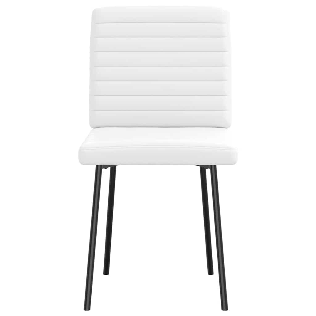 Cadeiras de jantar 4 pcs couro artificial branco