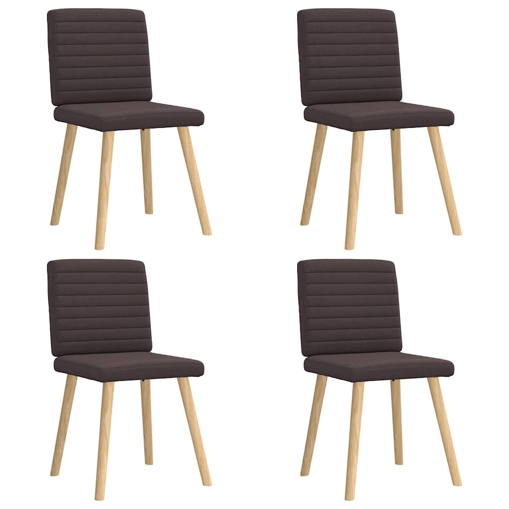 Cadeiras de jantar 4 pcs tecido castanho-escuro