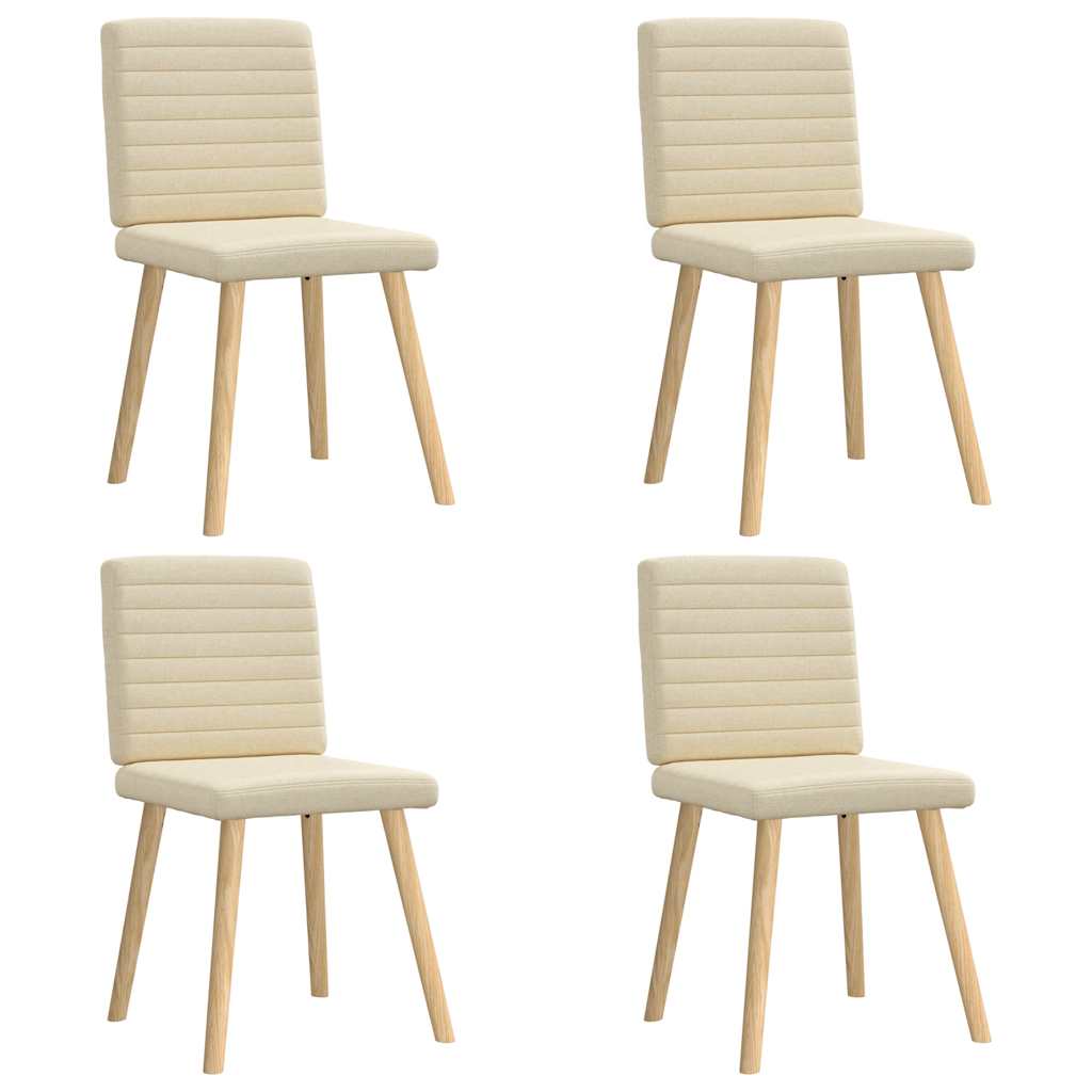 Cadeiras de jantar 4 pcs tecido cor creme