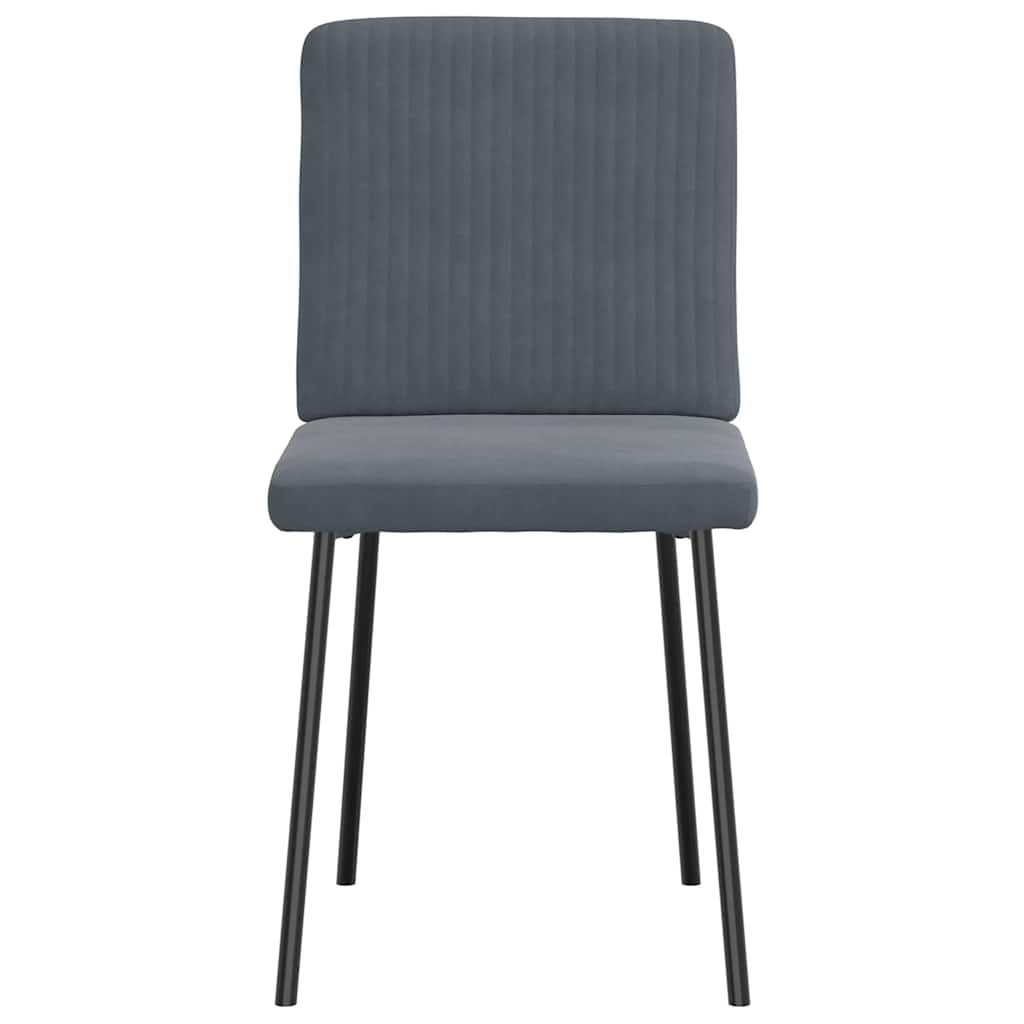 Cadeiras de jantar 4 pcs veludo cinzento-escuro