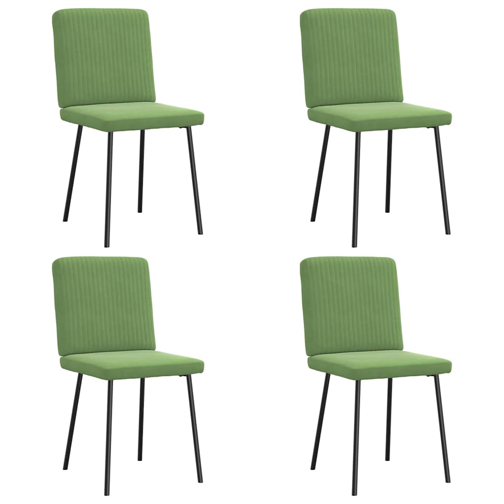 Cadeiras de jantar 4 pcs veludo verde-claro