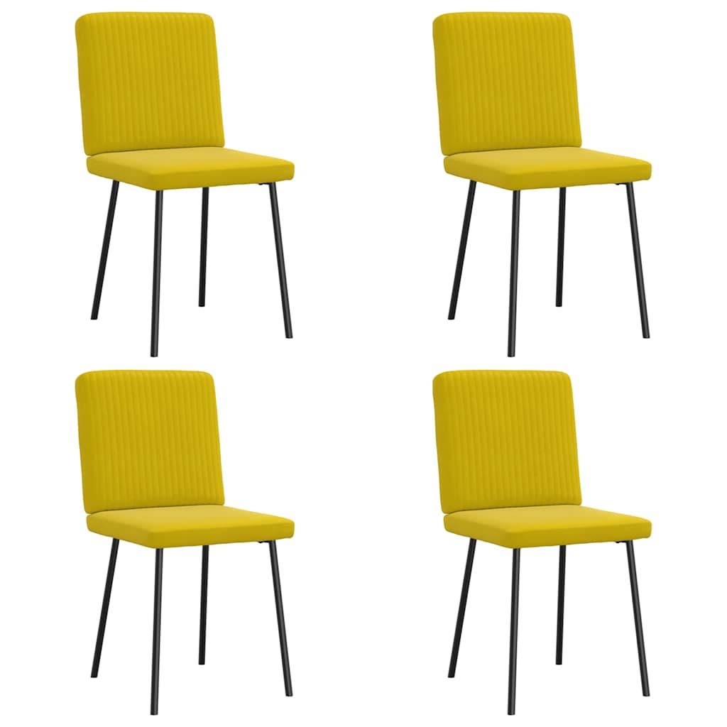 Cadeiras de jantar 4 pcs veludo amarelo