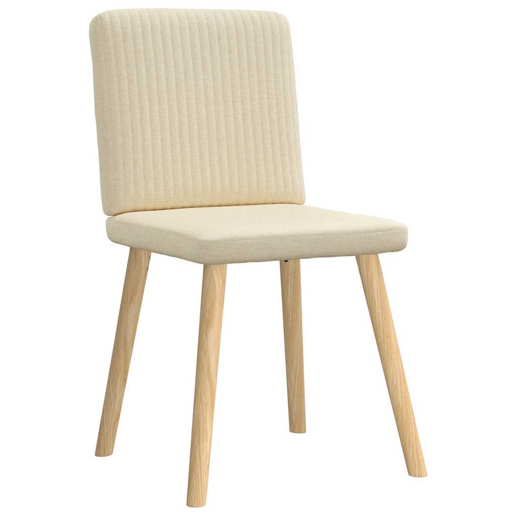Cadeiras de jantar 4 pcs tecido cor creme