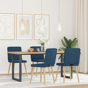 Cadeiras de jantar 4 pcs tecido azul
