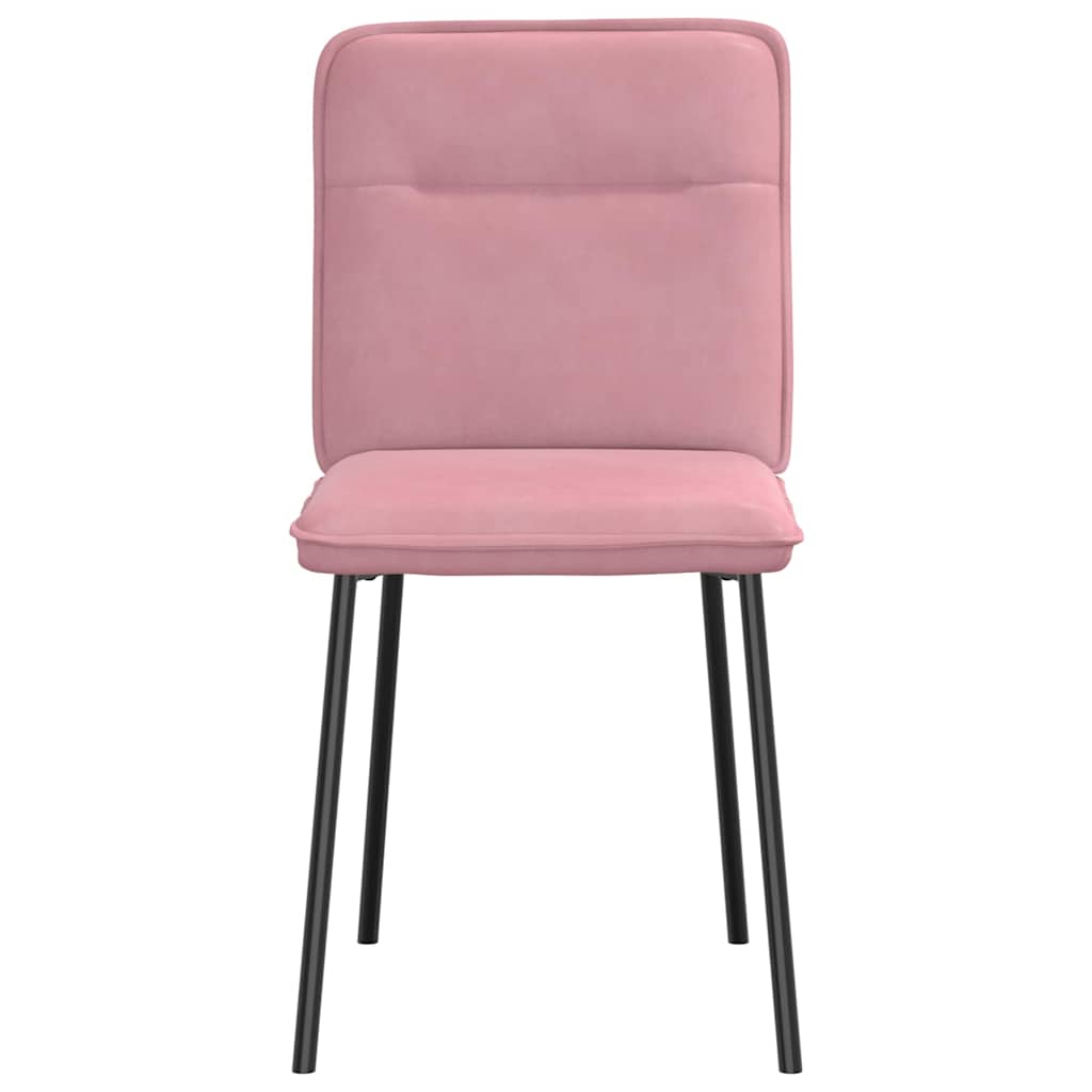 Cadeiras de jantar 4 pcs veludo rosa