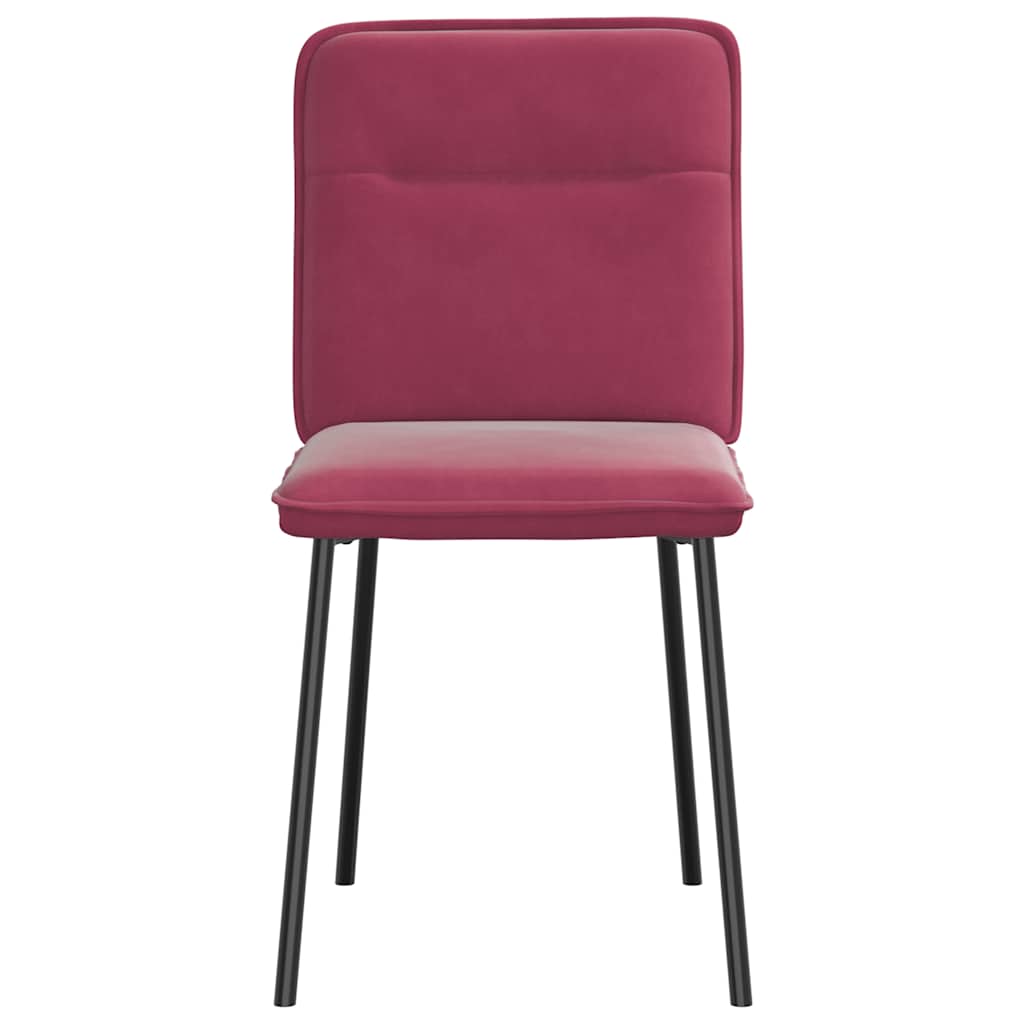 Cadeiras de jantar 4 pcs veludo vermelho tinto