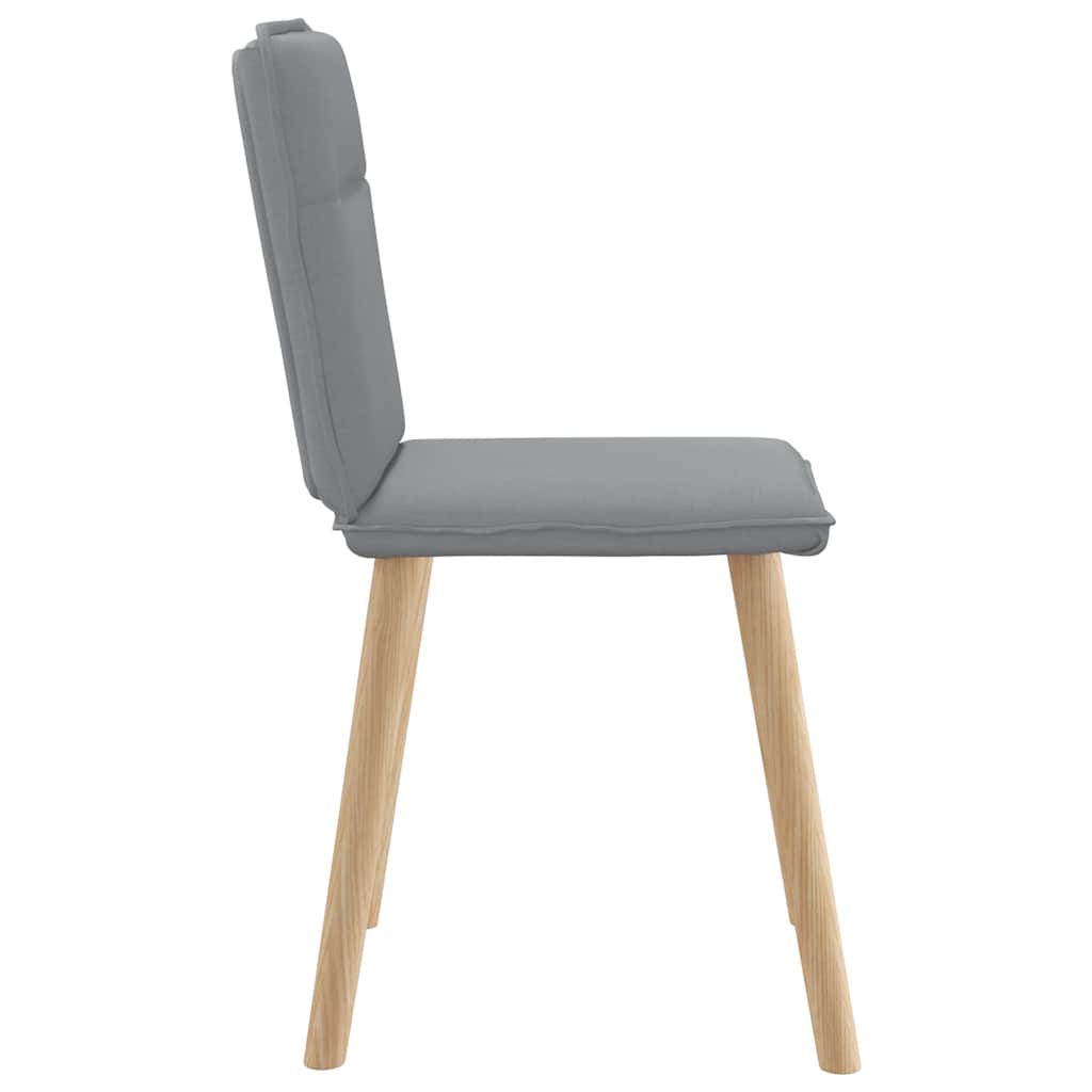 Cadeiras de jantar 4 pcs tecido cinzento-claro