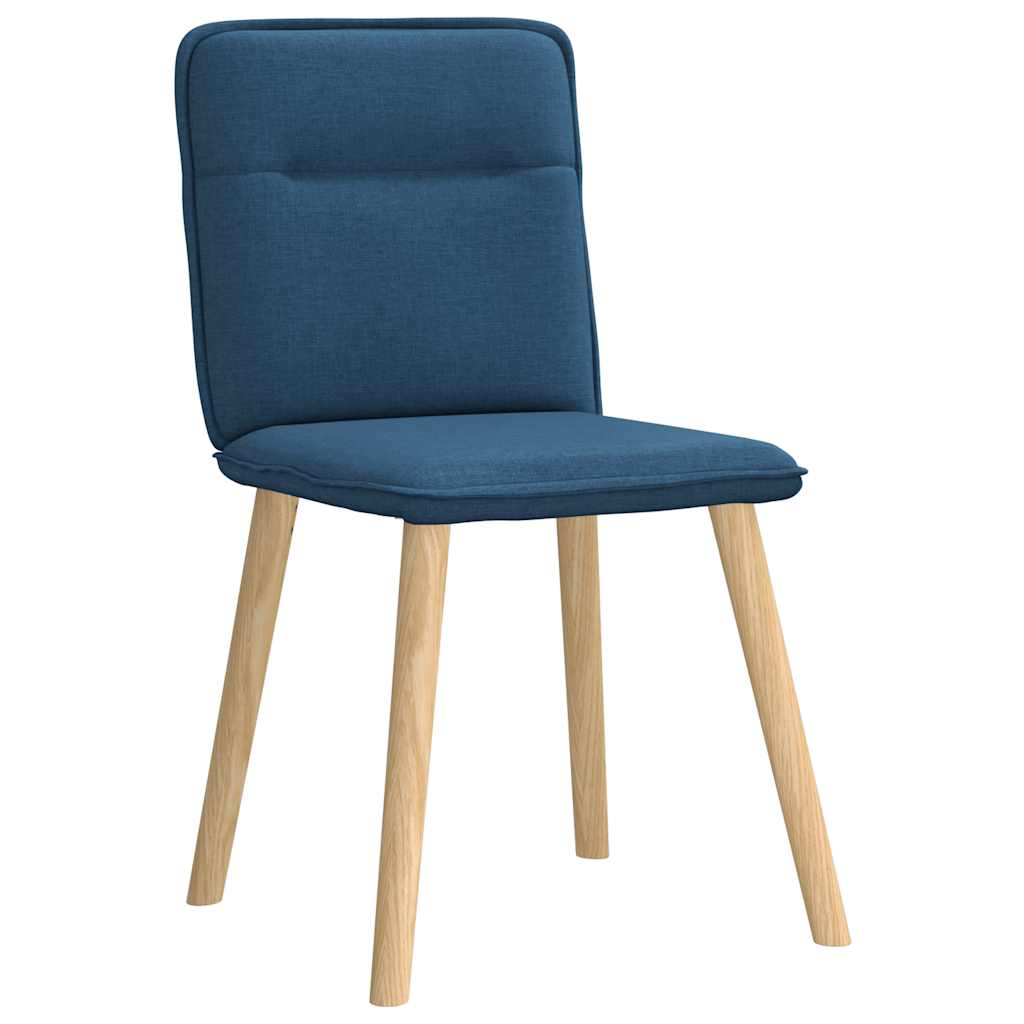 Cadeiras de jantar 4 pcs tecido azul