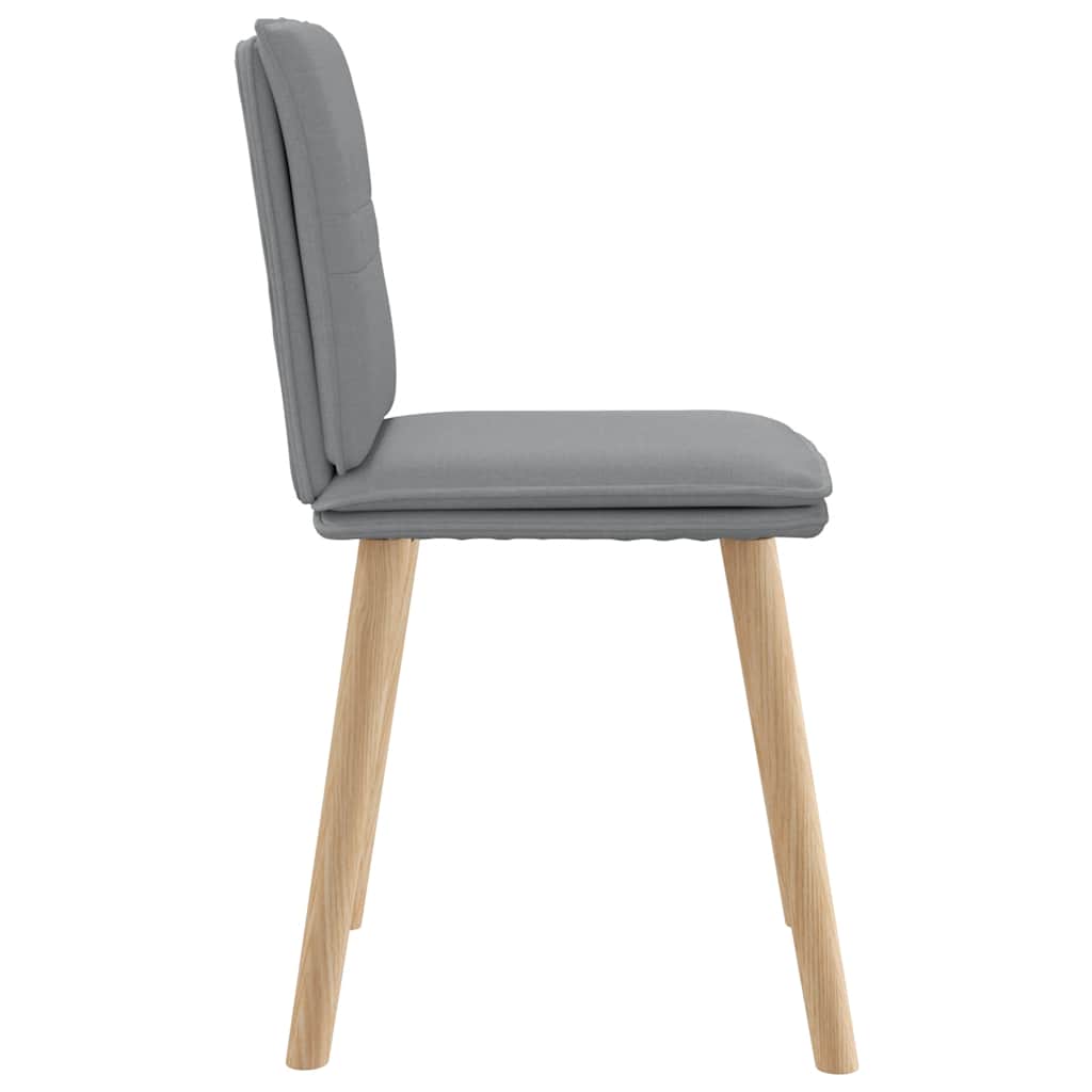 Cadeiras de jantar 4 pcs tecido cinzento-claro