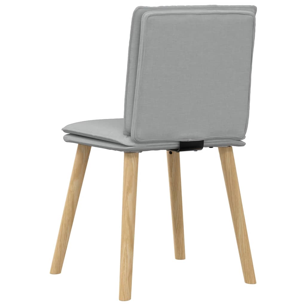 Cadeiras de jantar 4 pcs tecido cinzento-claro