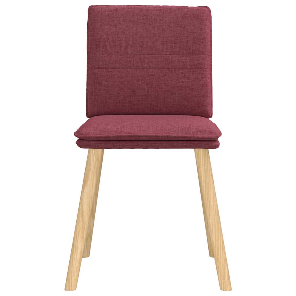 Cadeiras de jantar 4 pcs tecido vermelho tinto