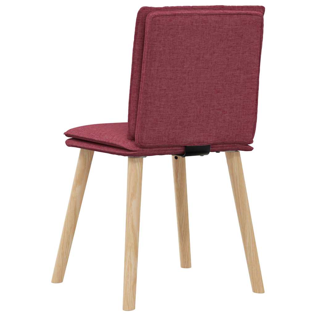 Cadeiras de jantar 4 pcs tecido vermelho tinto