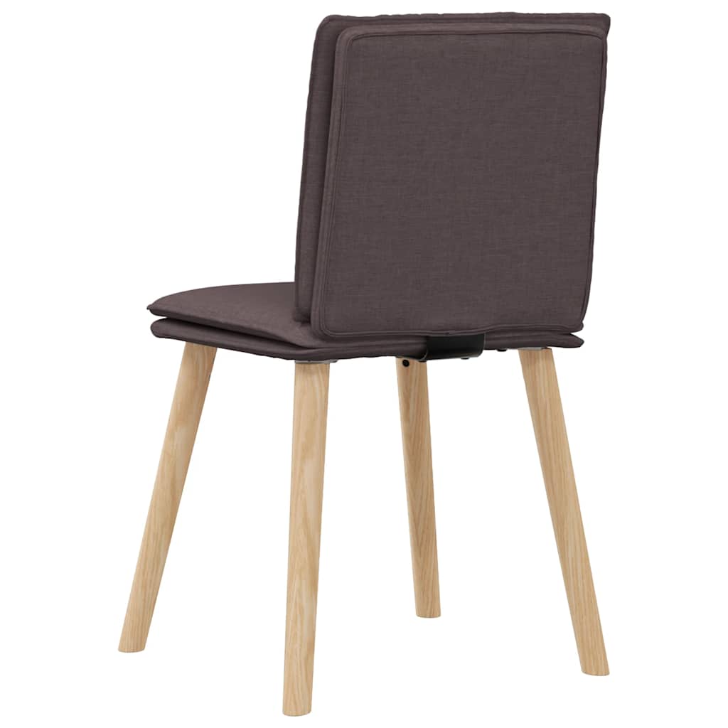 Cadeiras de jantar 4 pcs tecido castanho-escuro