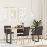 Cadeiras de jantar 4 pcs tecido castanho-escuro