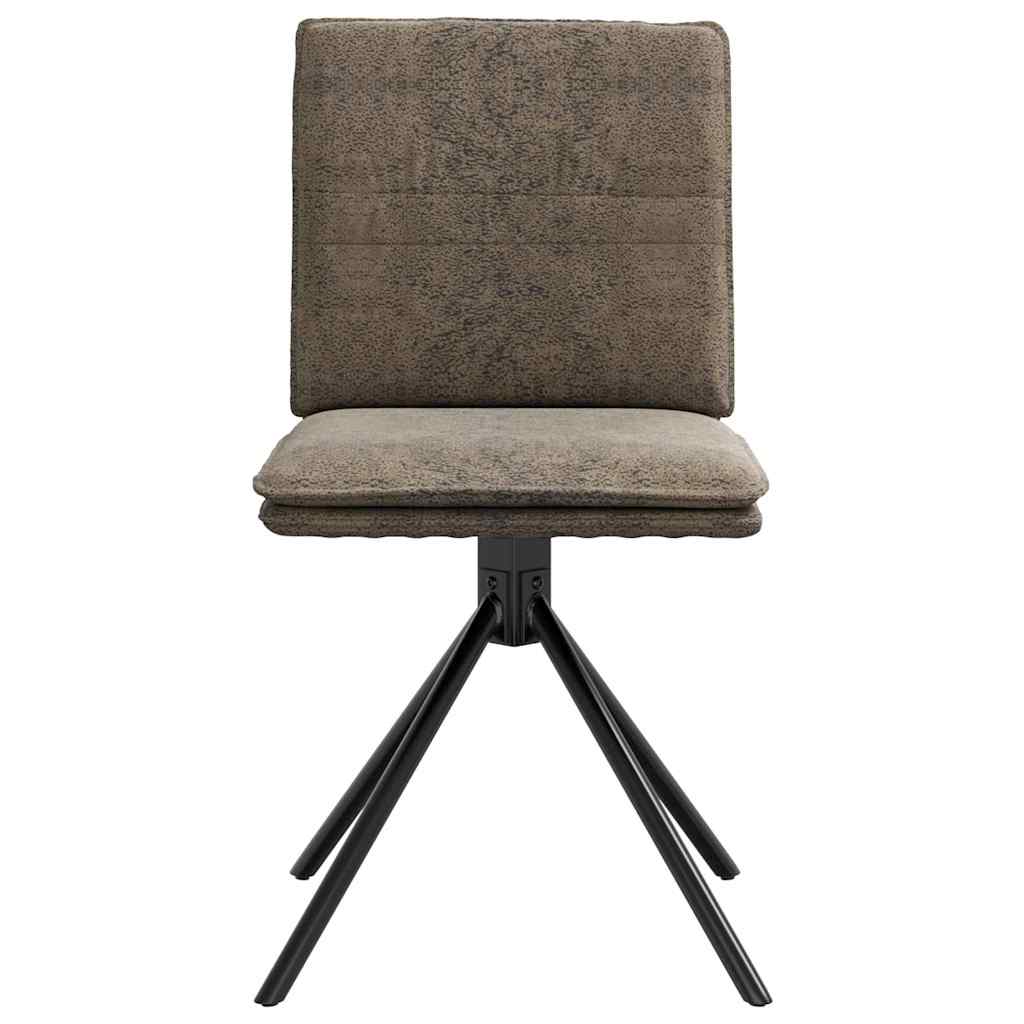 Cadeiras de jantar 4 pcs cinza escuro Faux Suede Couro
