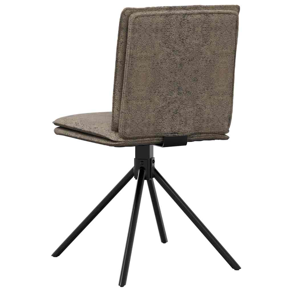 Cadeiras de jantar 4 pcs cinza escuro Faux Suede Couro
