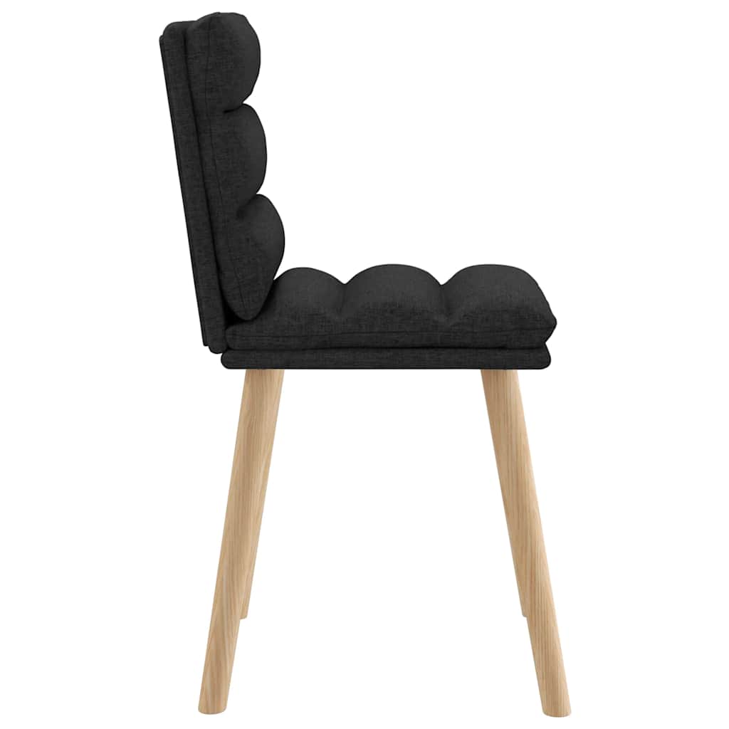 Cadeiras de jantar 4 pcs tecido preto