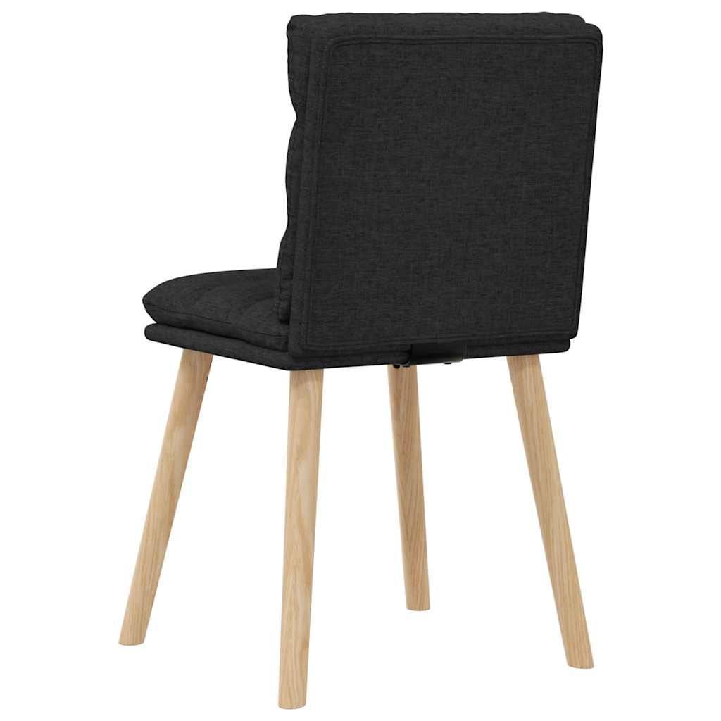 Cadeiras de jantar 4 pcs tecido preto