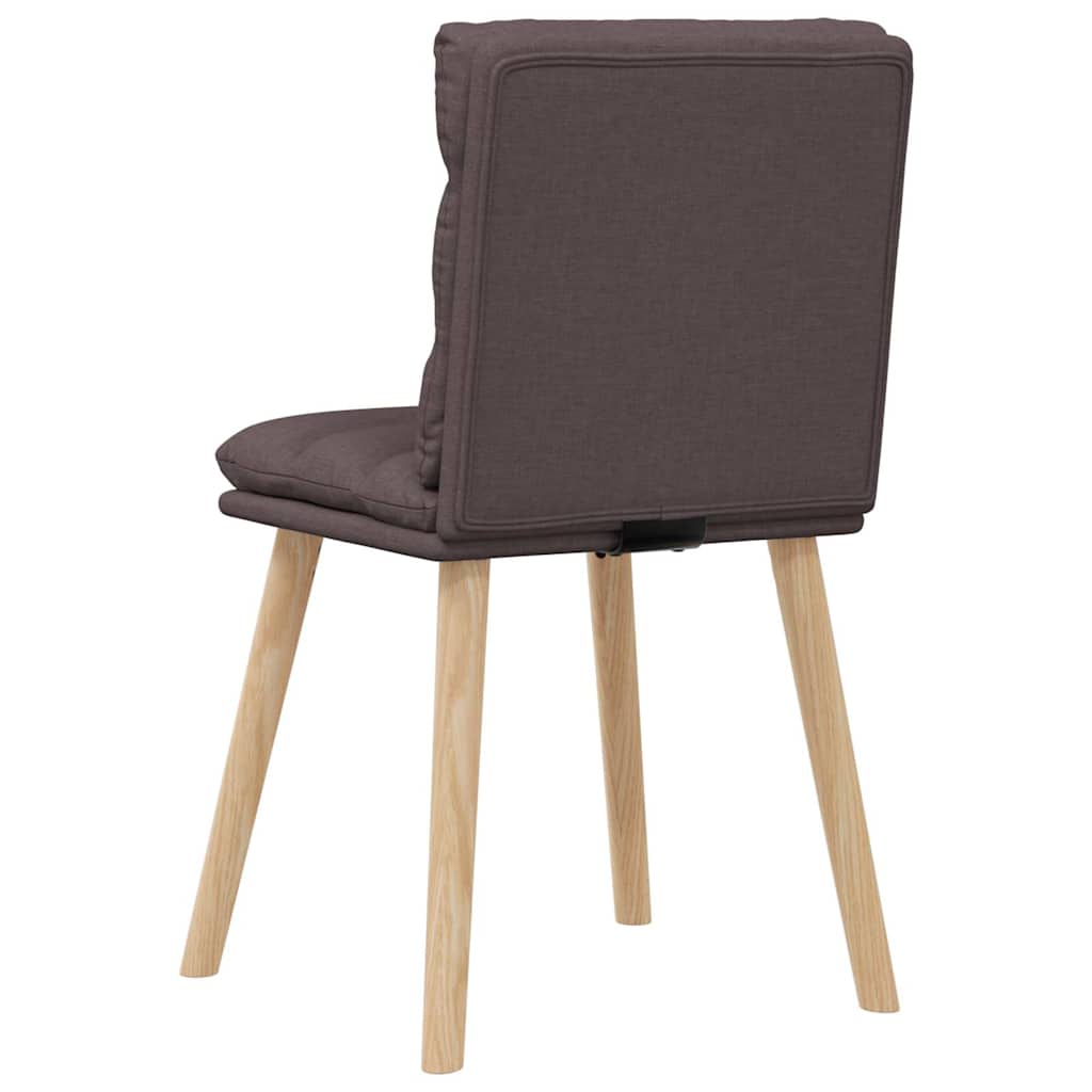 Cadeiras de jantar 4 pcs tecido castanho-escuro