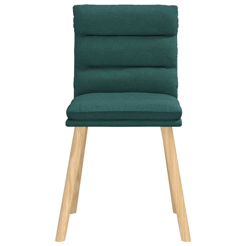 Cadeiras de jantar 4 pcs tecido verde escuro
