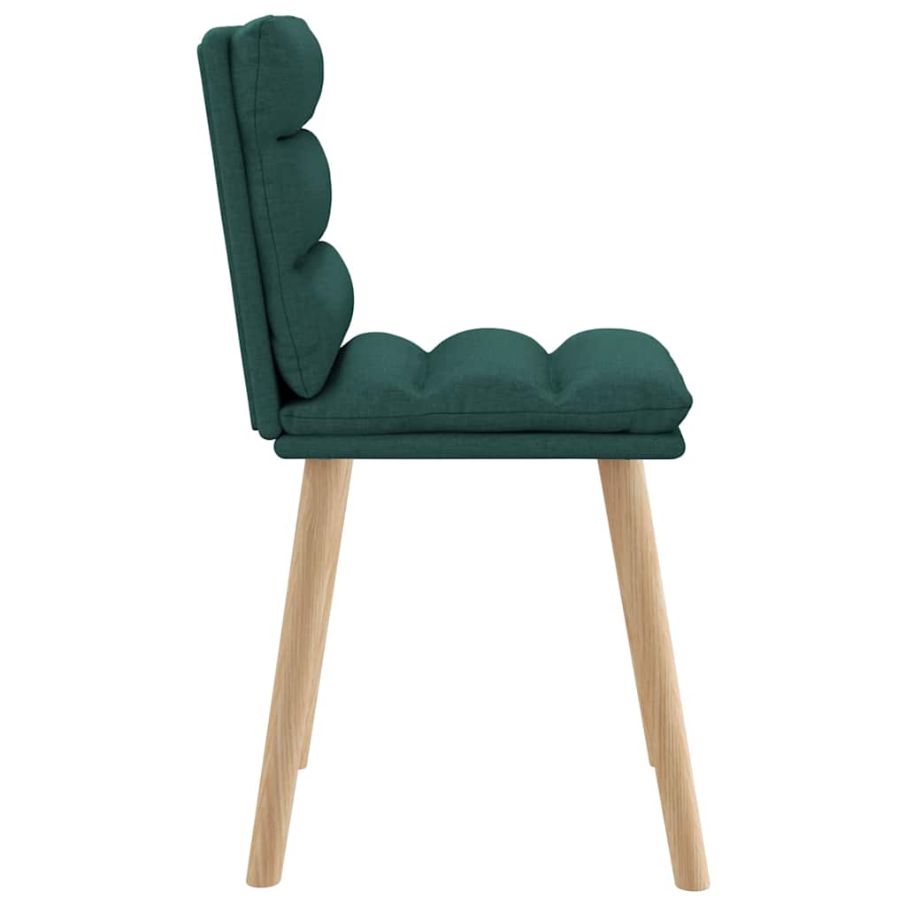 Cadeiras de jantar 4 pcs tecido verde escuro