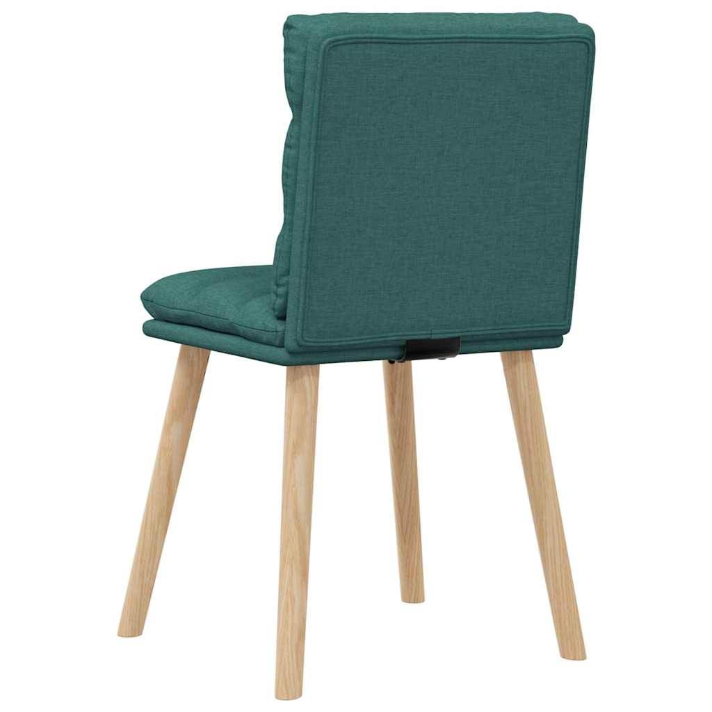 Cadeiras de jantar 4 pcs tecido verde escuro